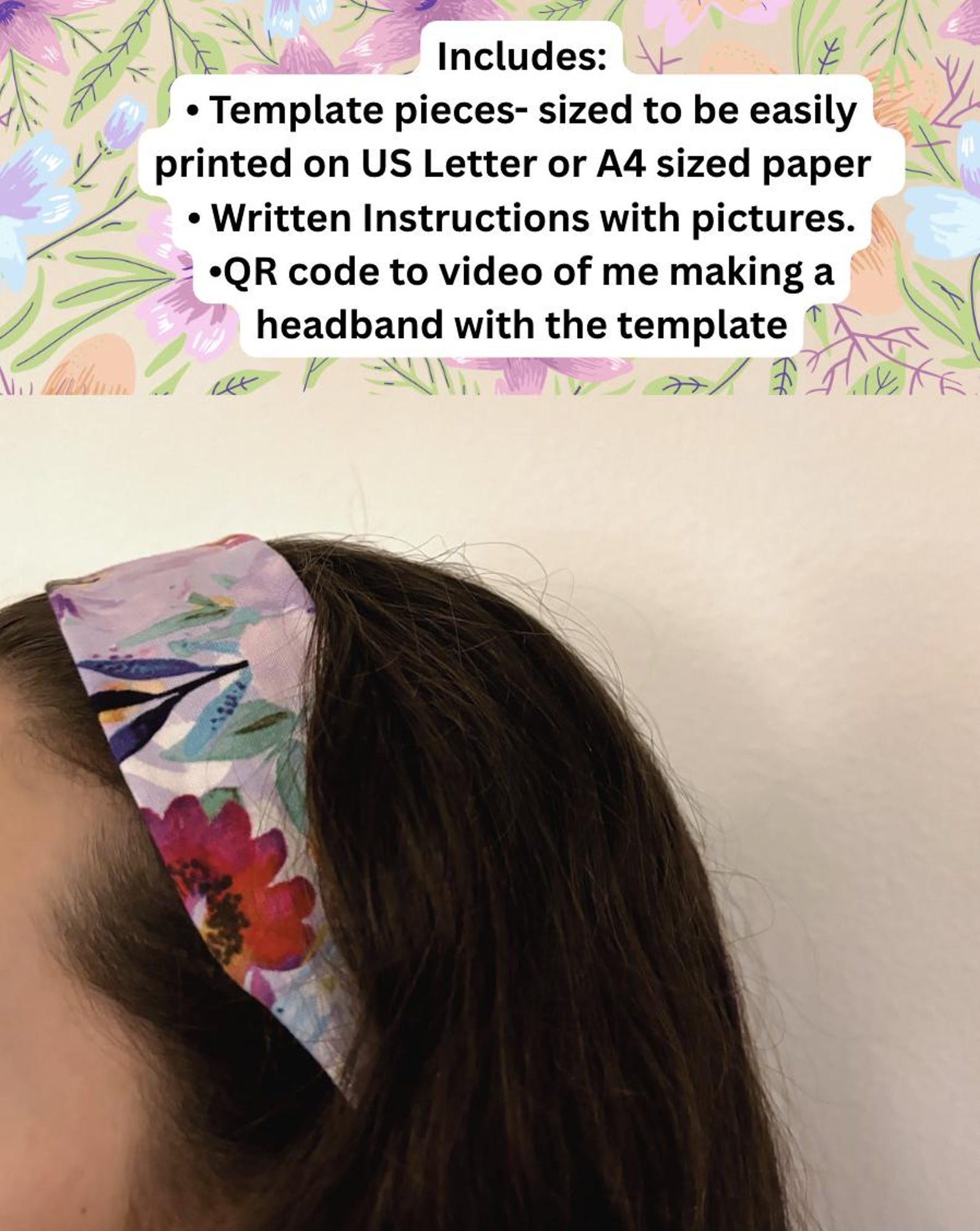 Headband Sewing Pattern With Instructions - Beginner Sewing Pattern ...