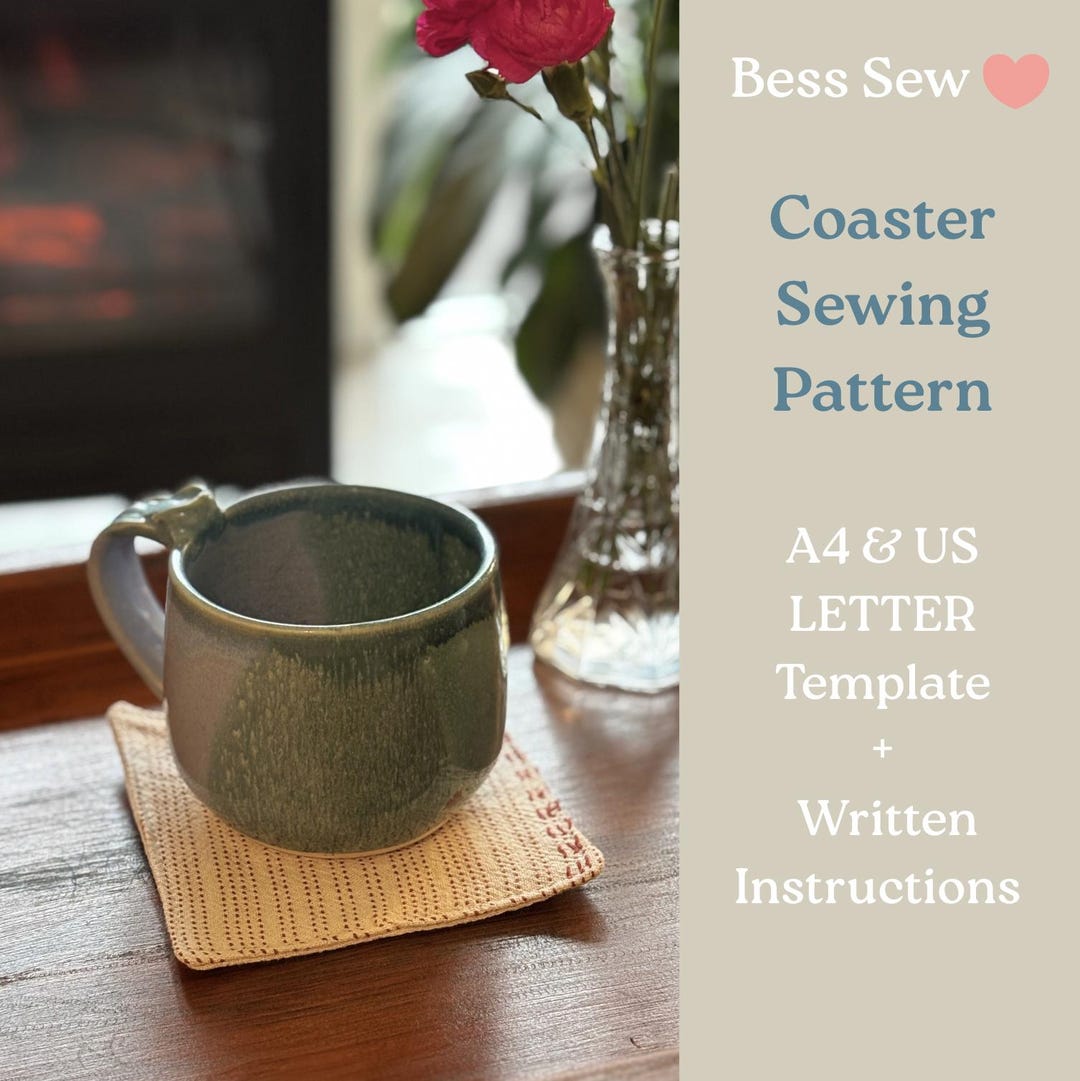 Fabric Coaster Sewing Digital Pattern: Easy Beginner Friendly Sewing ...