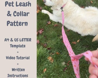 Pet Collar & Leash Sewing Pattern - DIY Dog Leash DIY collar - Dog Collar and Leash Sewing Tutorial - Dog Leash Pattern - Pet Collar Pattern