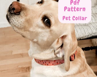 Patrón de costura de collar para perro - videotutorial / Patrón de costura de collar para perro Perro / Collar de cuello / Collar de tela ajustable para perro Accesorios para mascotas DIY
