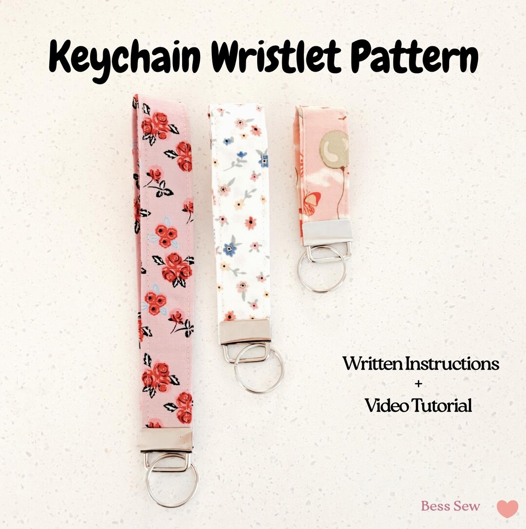 Wrist Keychain Pattern Wristlet Sewing Pattern – Key Fob Instant Download PDF – Beginner ...