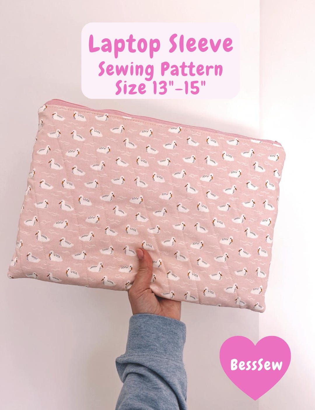Laptop Sleeve Sewing Pattern - Laptop Bag Cover Pattern - Computer Case ...