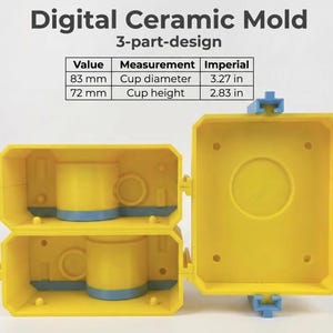 Chain Detail Mug Master Mold - 3D Printed Mold for Ceramic Slip Casting - Pottery Tools (Digital File)