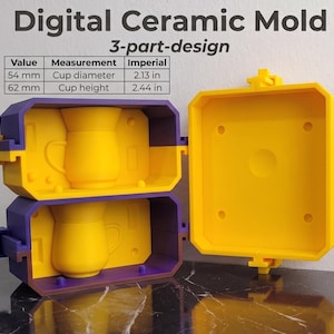 Chubby Mug Master Mold - 3D Printed Mold for Ceramic Slip Casting - Pottery Tools (Digital Files)