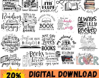 Book Lover SVG Bundle: Funny Bookish Quotes for Cricut (Digital Download)