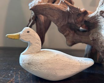 Small Vintage Hand-made Folk Art Wooden Duck Decoy
