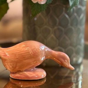 Vintage Pink Duck or Goose Figurine