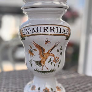 Vintage French Apothecary Jar Moustiers G.F. Decor