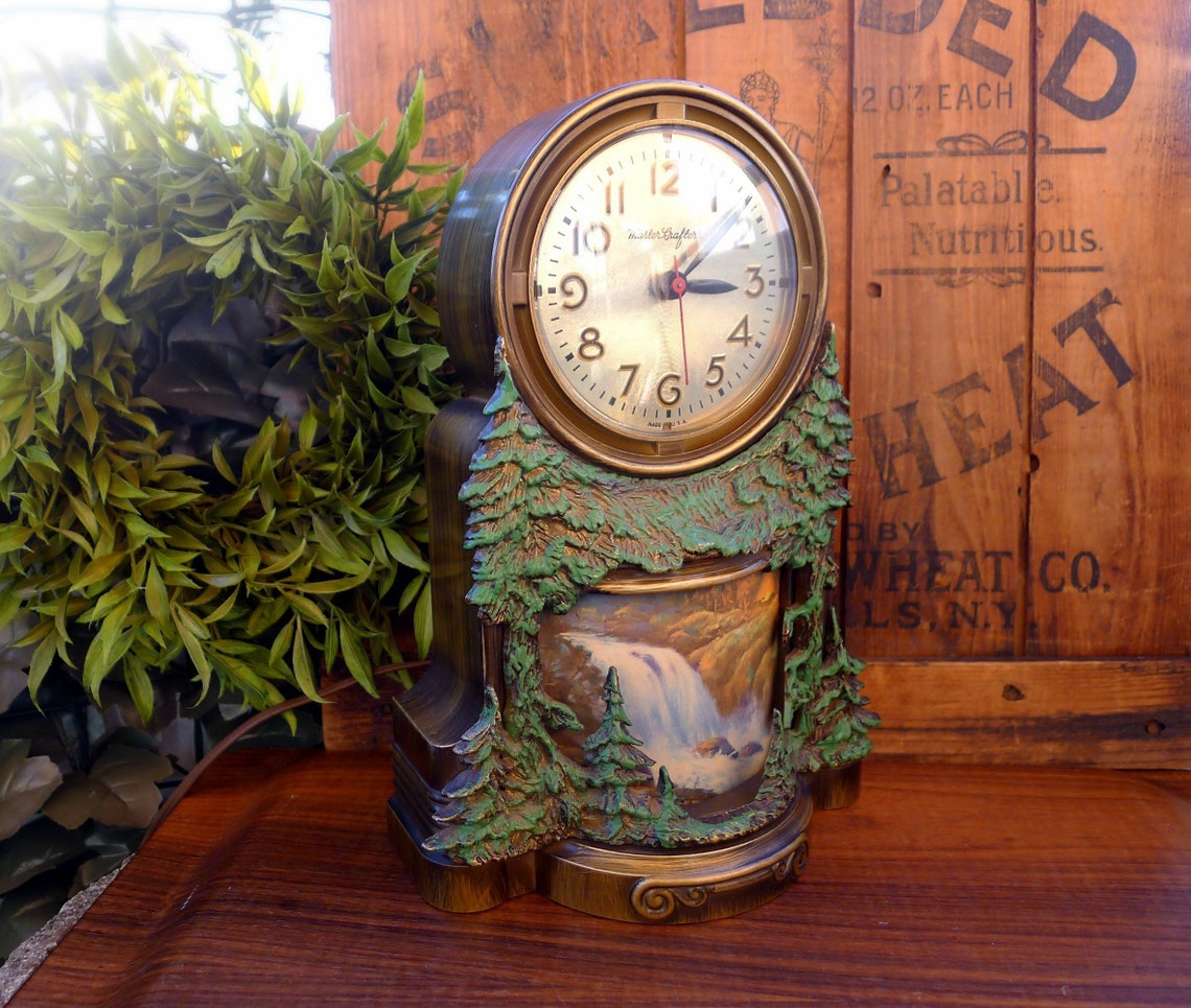 Retro Mastercrafters Waterfall Clock Sunbeam Works Parts or Etsy