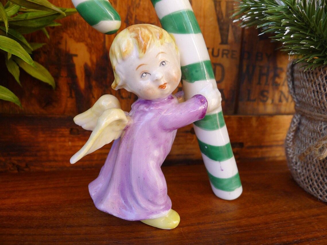 Very Rare Candy Cane Angel by Lenwile Ardalt Christmas Etsy