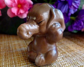 Elephant See Speak Hear No Evil, Small Rare Figurine, All in One, Vintage Collectible 1960's Japan