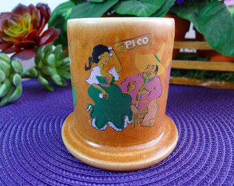 Senor Pico Naughty Mug, Trader Vic's Cal-Mex Restaurant, Risque Man and Woman, Vintage 1964