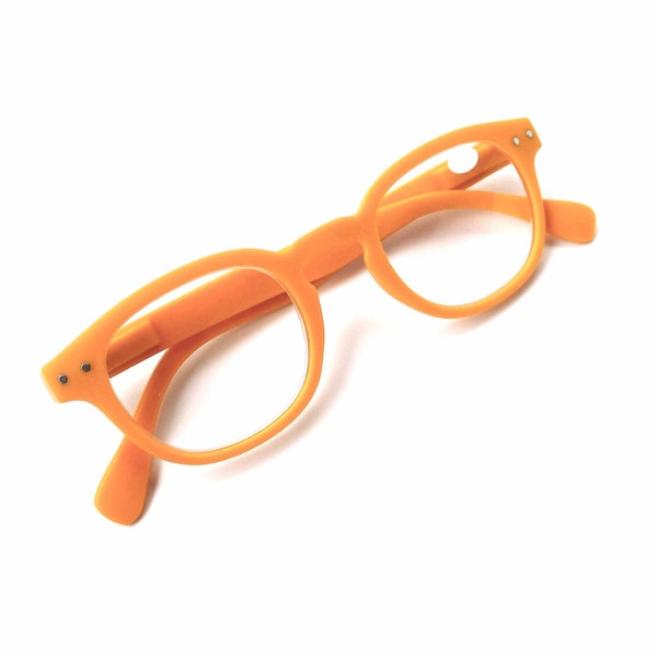 Tangerine Orange Glasses 2.50 Readers Cheaters, Eyeglasses for Crafting and Reading
