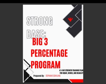 STARKE BASIS: Big 3 Prozent-Stärkeprogramm | 12-Wochen Langhantel Trainingsplan | Druckbares PDF