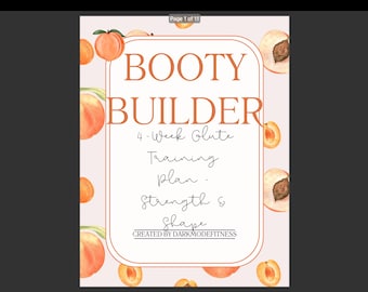 Programme d'entraînement des fessiers de 4 semaines | Programme imprimable Booty Builder pour la maison ou la salle de sport