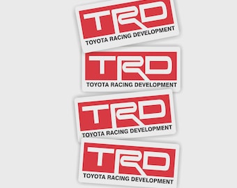 Pegatinas TRD de Toyota Racing Development (paquete de 4) (2,5 x 5 cm)