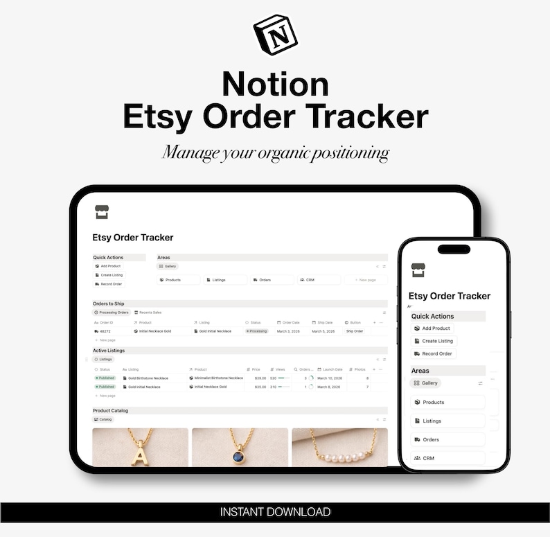 Etsy Order Tracker Notion Template | Order Management System for ...