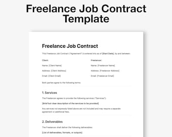 Contrato de trabajo freelance (modelo Word y PDF) / Contrato de trabajo y empleo con el cliente / Jornada completa y parcial