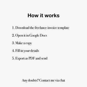 instructions for use invoice template for freelancers