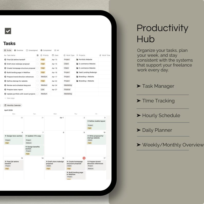 Freelancer OS Notion Template | Client CRM, Project Management, Finance ...