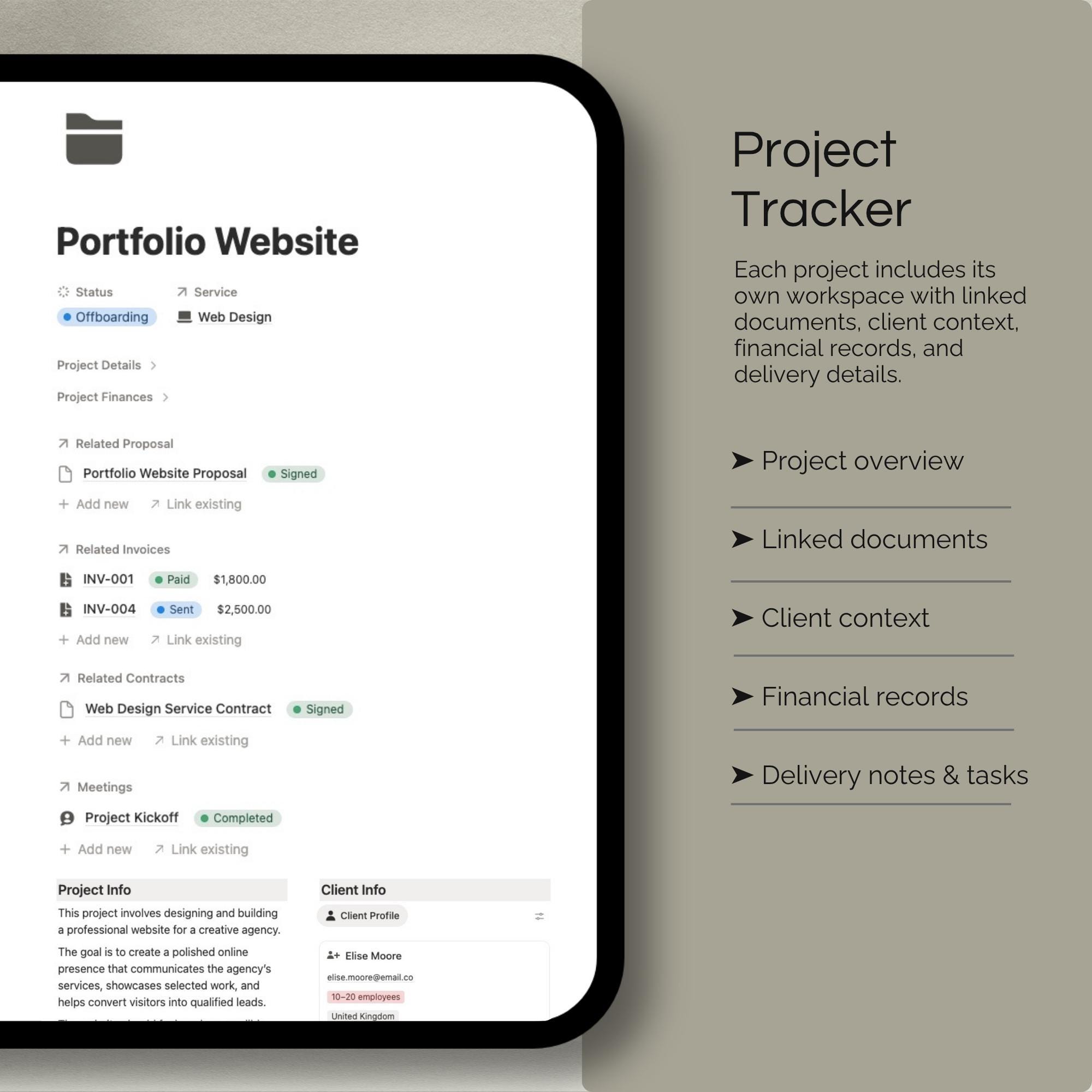 Freelancer OS Notion Template | Client CRM, Project Management, Finance ...