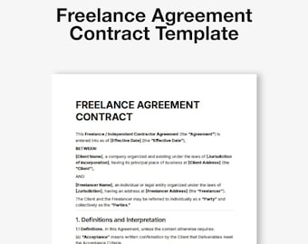 Plantilla de contrato de trabajo freelance para clientes / Editable (Google Docs/Word/Notion, PDF exportable)