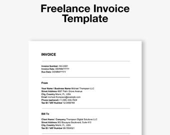 Plantilla de factura para autónomos/Plantilla de facturación editable para clientes autónomos y consultores