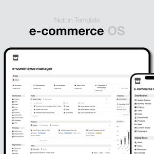 Notion Ecommerce Business Planner Template | Online Store Dashboard | Shopify & Etsy Seller Organizer
