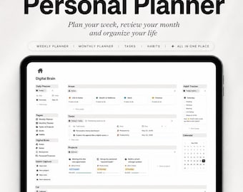 Notion Weekly Schedule | Monthly Planner & Daily Agenda Template | Personal Planner Second Brain System 2026