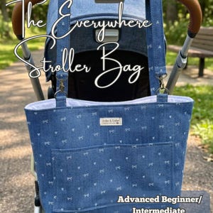 Stroller Bag Sewing Pattern PDF | Diaper Caddy Organizer Tote | Boxed Corners, Slip Pockets, Magnetic Snap | Quilted | A4 + US Letter