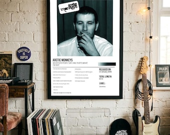 Albumposter set van Arctic Monkeys, zwart-wit A3 (digitale download)