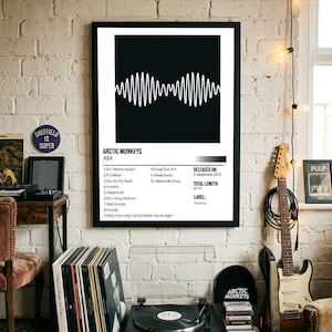 AM – Arctic Monkeys-inspiriertes A3-Poster-Set | Schwarz-Weiß-Wandkunst zum Ausdrucken – Digitaler Download