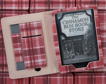 Cozy Nights in Burgundy Plaid Kindle Case