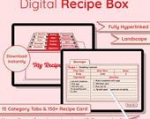 Digital Recipe Box | Recipe Cards & Category Tabs | GoodNotes cookbook Templates | Instant Download PDF