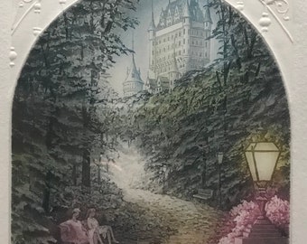 Vintage ets door Paul Cloutier 1974 Ltd-editie Forest Castle-afdruk