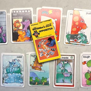 Vintage Vintage Scribblers See and Know Opposites Preschool Activity Flash Cards c1980s