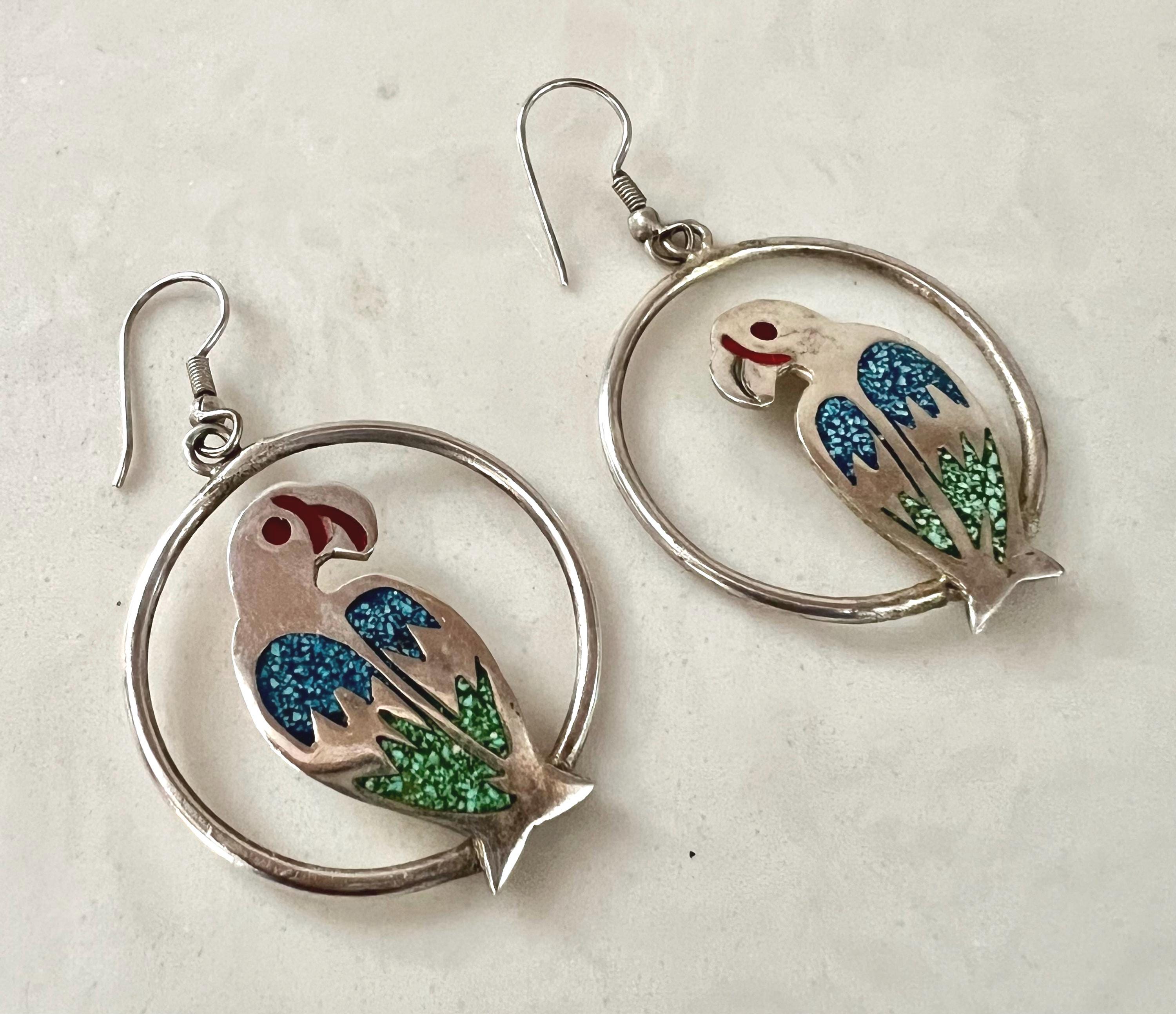 ヴィンテージ メキシコ アルパカ シルバー ピアス ダングル イヤリング 