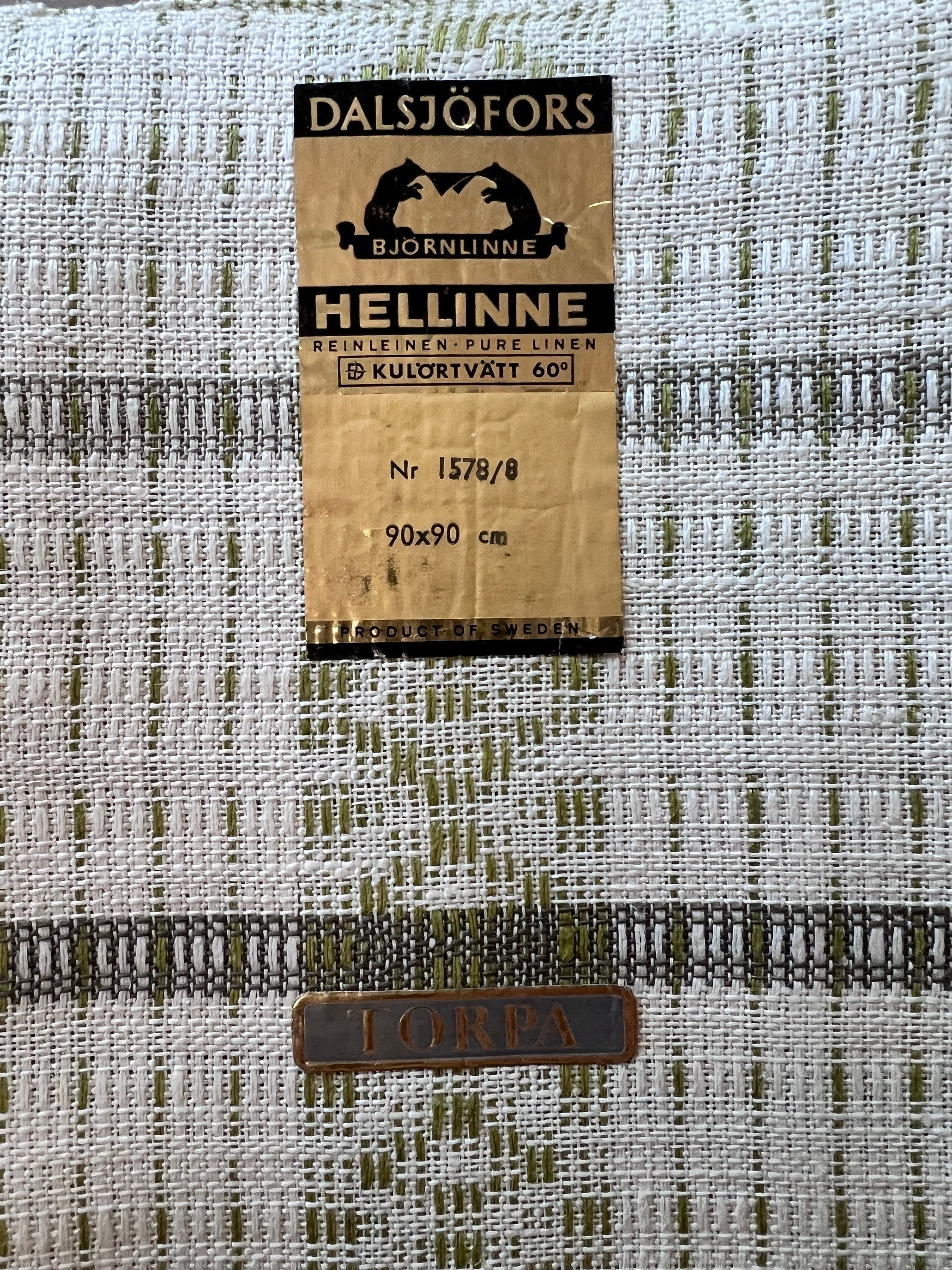 Vintage 1960s Swedish Linen Tablecloth Torpa Dalsjofors Bjornlinne