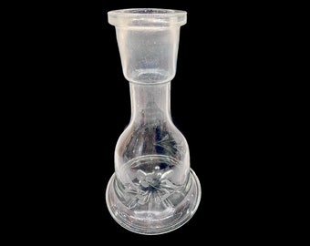 Vintage Egyptian clear glass hookah vase engraved