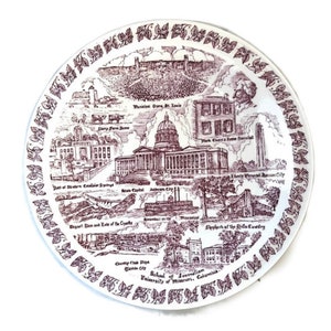 Vintage Missouri Vernon Kilns Souvenir Plate 10.5”