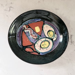 Vintage 1980s Studio Pottery Bowl Eat At Arts Post Modern