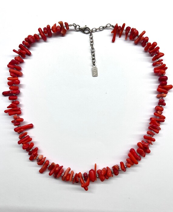 Vintage Red Branch Coral Necklace Ca 1950s 