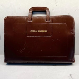 Porte-documents en cuir vintage State of California