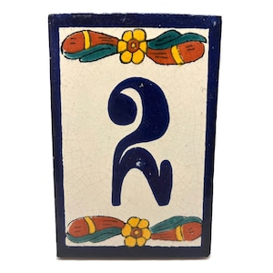 Vintage TALAVERA Address Number 2 Tile