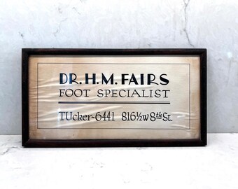 Vintage Foot Doctor’s Sign South Park Los Angeles CA c1940