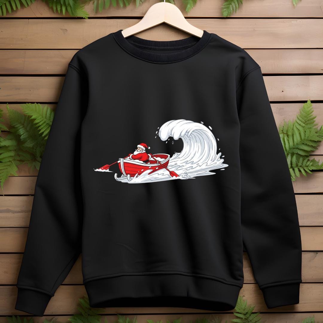 Santa Rowing Boat PNG | Surfing Christmas Clipart (digital Download) - Etsy