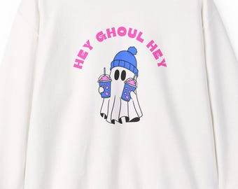 Hey Ghoul Hey Halloween Crewneck Sweatshirt: Spooky Season Fall Wear