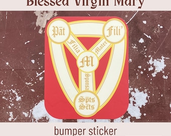 Maria's deelname aan de Allerheiligste Drie-eenheid | Traditionele Marian-bumpersticker