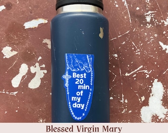 Beste 20 minuten van mijn dag | Sticker traditionele Maria-rozenkrans | Katholieke toewijding: