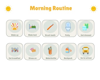 Personalized Morning and Bedtime Routine Cards